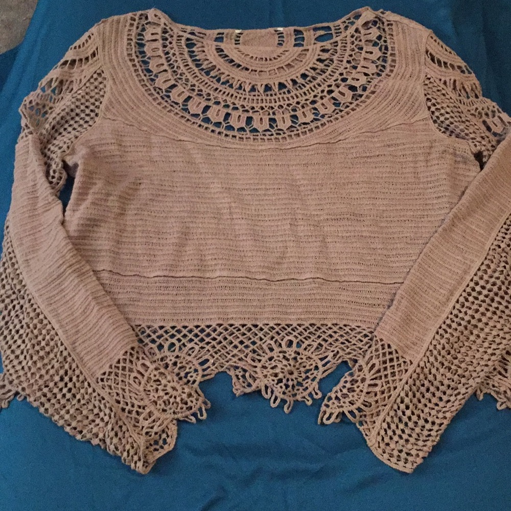 Tan Bohemian Long Sleeve Sweater
